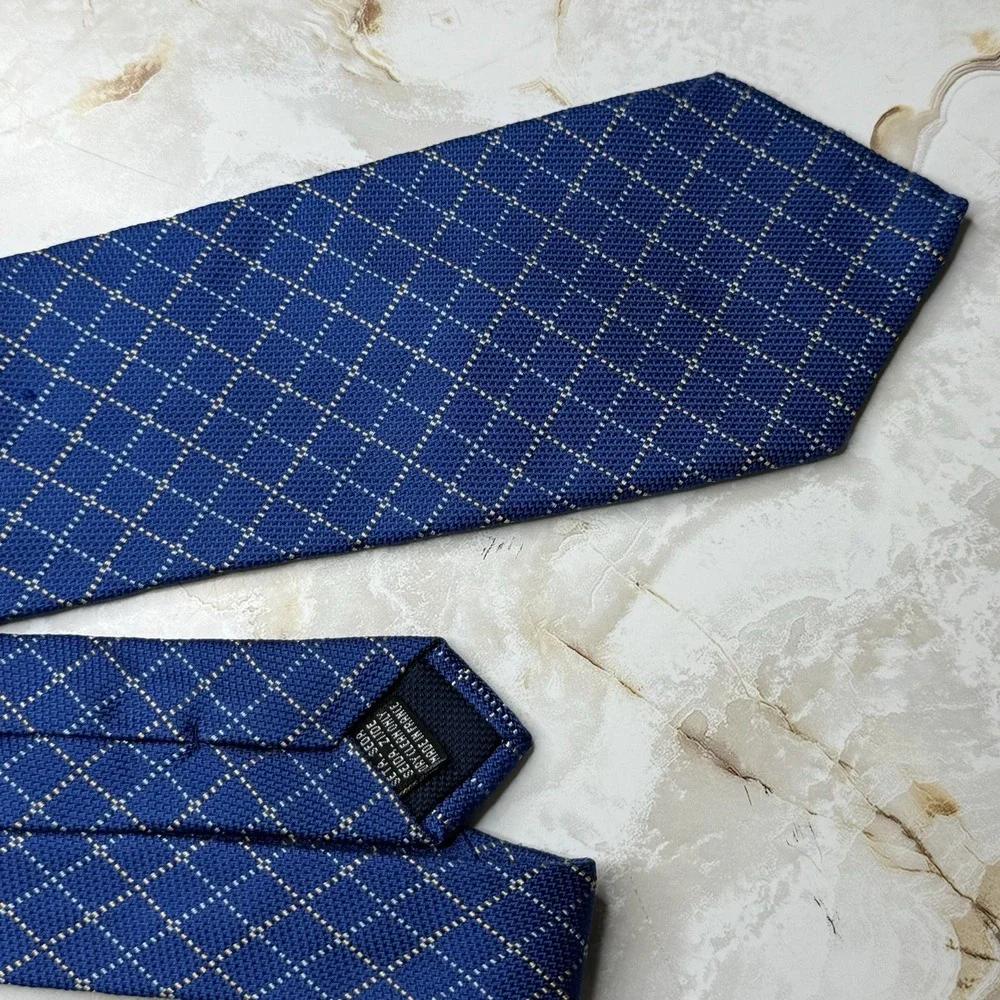 Pink Thomas Mens Silk Tie Blue Print 3 3/4